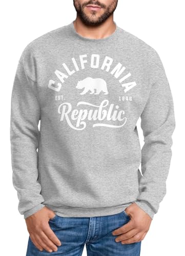 Neverless Schöner California Republic Herren Pullover Sweatshirt grau XXL von Neverless