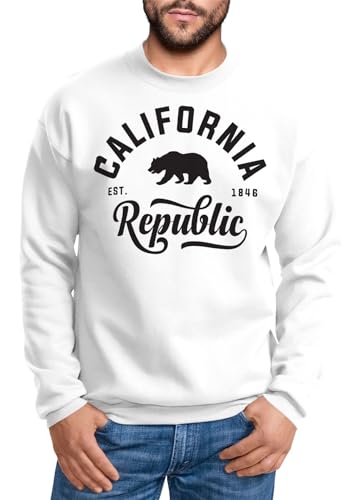 Neverless Schöner California Republic Herren Pullover Sweatshirt weiß L von Neverless