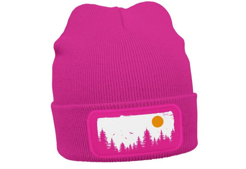 Neverless Strickmütze Damen Beanie mit Patch Wald Natur Outdoor Aufdruck Print Wintermütze Neverless Strickmütze Damen Beanie mit Patch Wald Natur Outdoor Aufdruck Print Wintermütze von Neverless