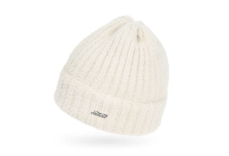 Neverless Strickmütze Damen Mütze Herbst Strick-Beanie ungefüttert mit Umschlag einfarbig von Neverless