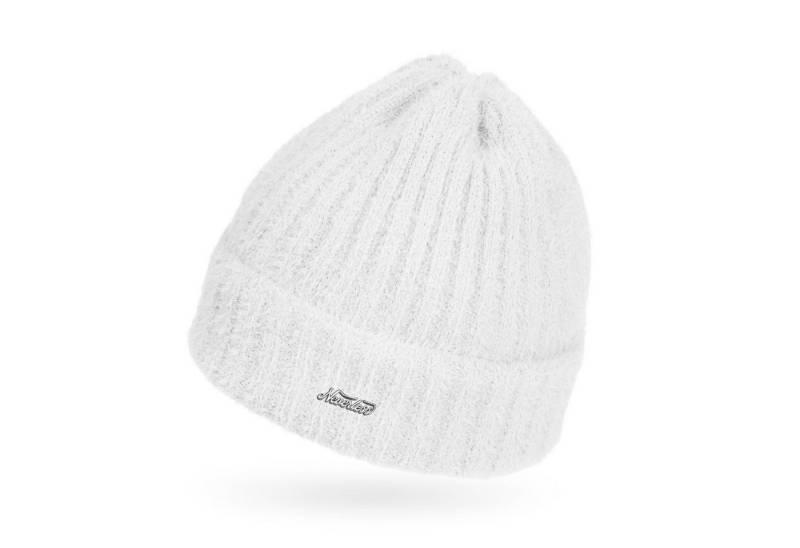 Neverless Strickmütze Damen Mütze Herbst Strick-Beanie ungefüttert mit Umschlag einfarbig von Neverless