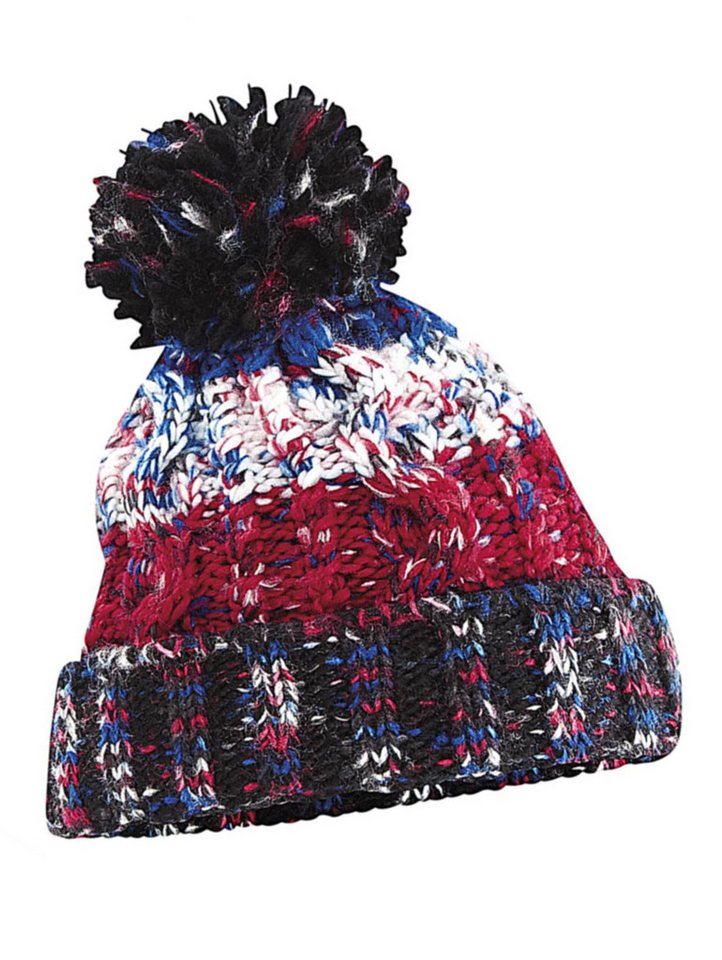 Neverless Strickmütze Damen Strickmütze Grobstrick Bunt Gemustert Fleecefutter Wintermütze von Neverless