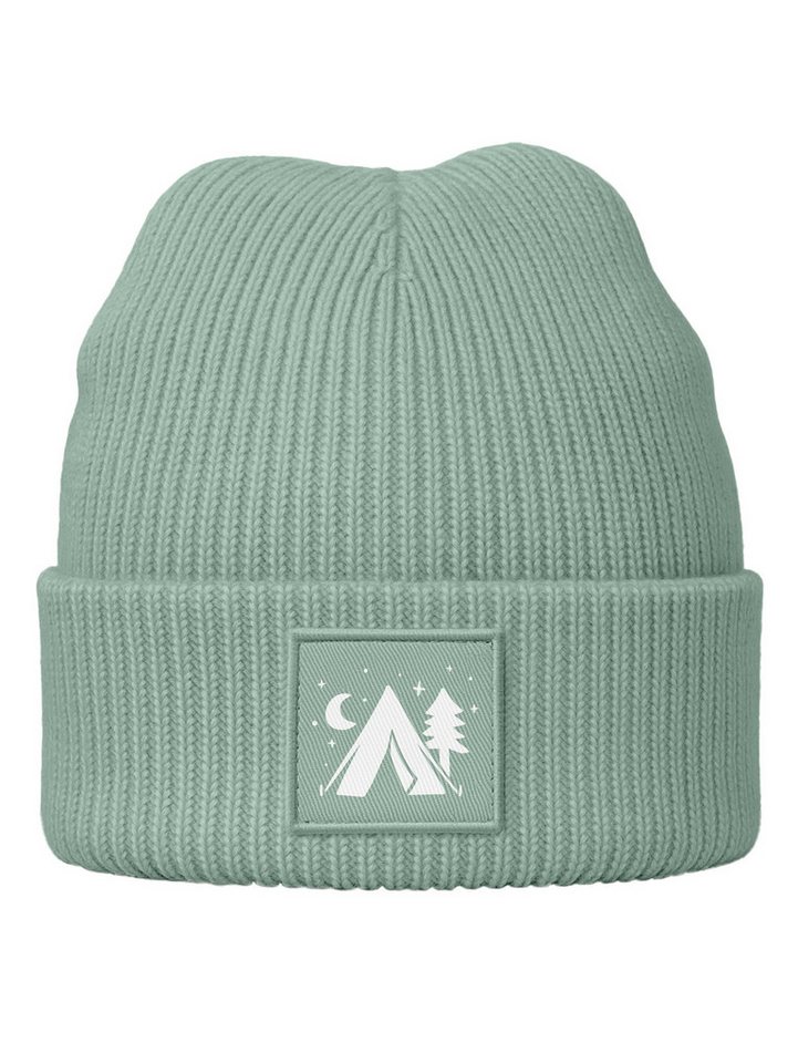 Neverless Strickmütze Herren Mütze Beanie mit Aufdruck Camping Logo Patch Wintermütze Print Neverless Strickmütze Herren Mütze Beanie mit Aufdruck Camping Logo Patch Wintermütze Print von Neverless