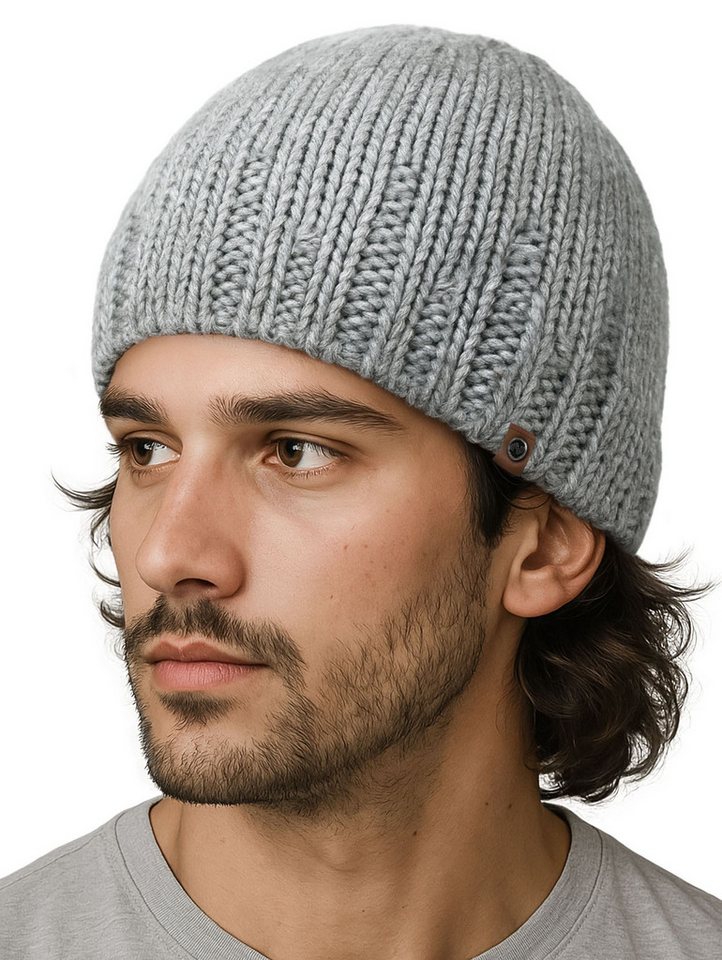 Neverless Strickmütze gefütterte Strickmütze für Herren, Mütze mit Fleece Futter von Neverless