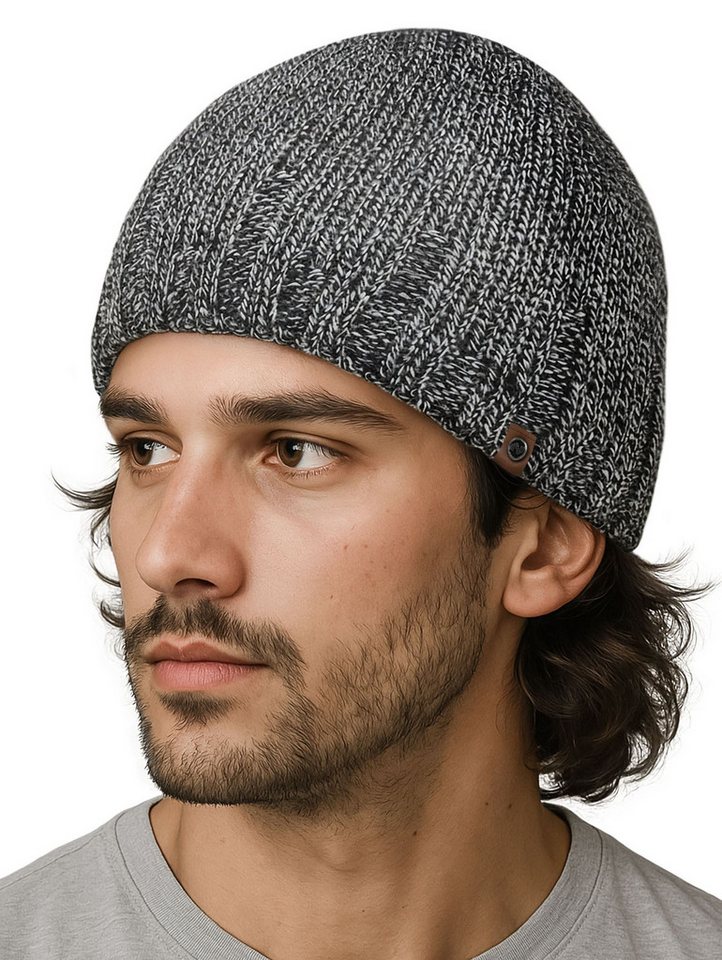 Neverless Strickmütze gefütterte Strickmütze für Herren, Mütze mit Fleece Futter von Neverless