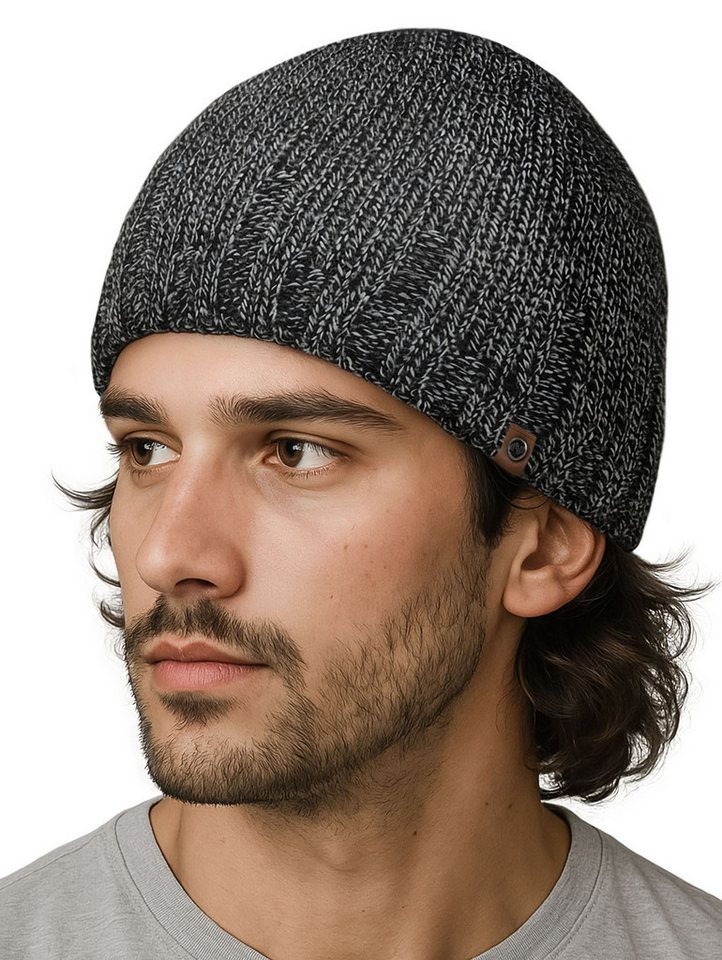 Neverless Strickmütze gefütterte Strickmütze für Herren, Mütze mit Fleece Futter von Neverless