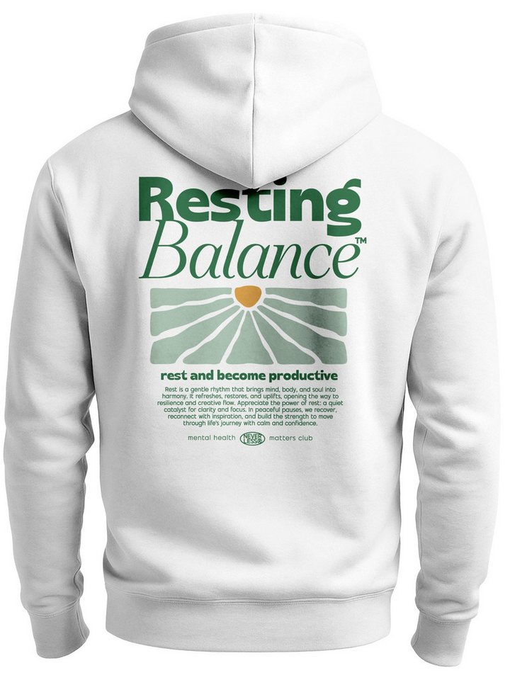 Neverless Sweatjacke Herren Sweatjacke Backprint Balance Mental Health Design Zipjacke von Neverless