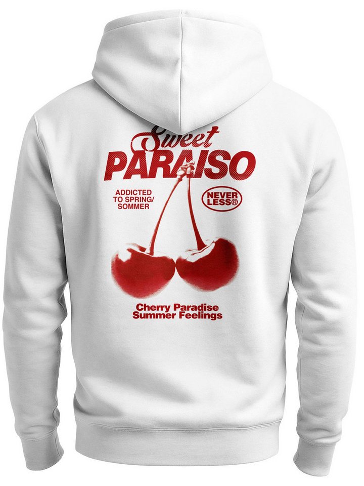 Neverless Sweatjacke Herren Sweatjacke Backprint Kirsche Sweet Paraiso Graphic Print von Neverless