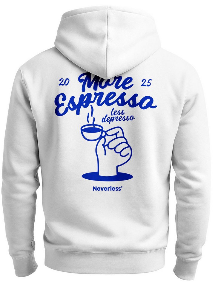 Neverless Sweatjacke Herren Sweatjacke Backprint More Espresso Kaffee Liebhaber Zipjacke von Neverless