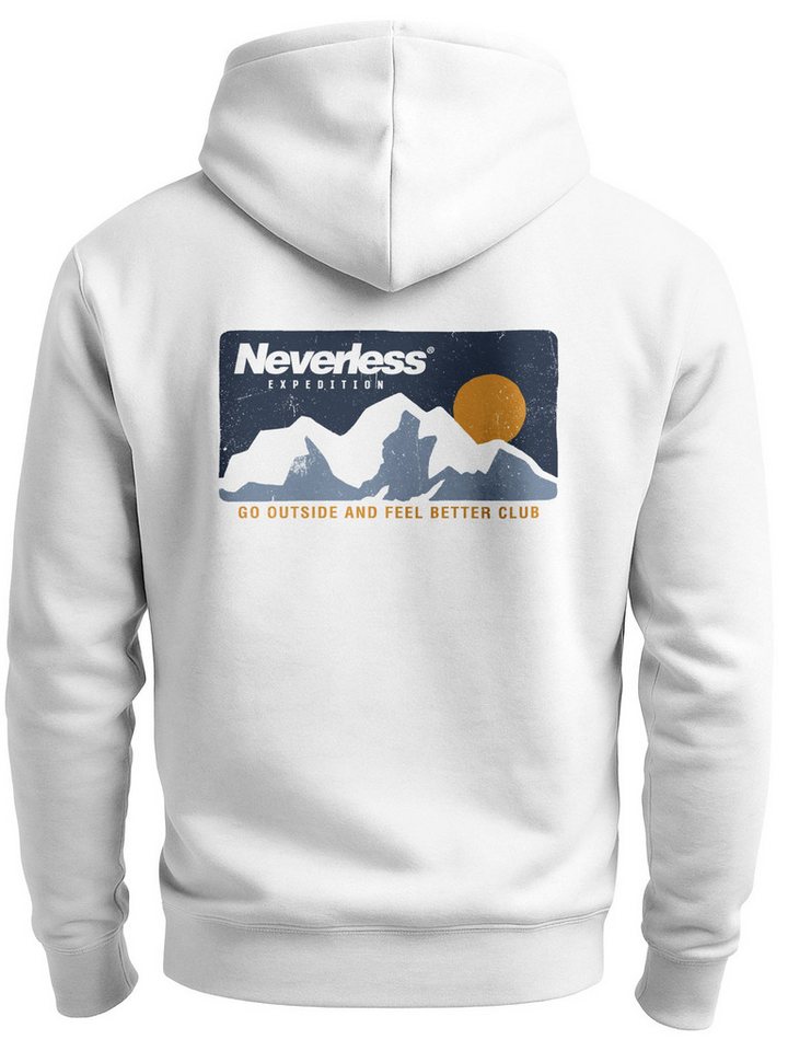 Neverless Sweatjacke Herren Sweatjacke Backprint Nature Lover Go Outside Zipjacke von Neverless