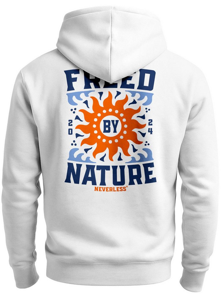 Neverless Sweatjacke Herren Sweatjacke Backprint Nature Outdoor Design Zipjacke Zip-Hoodie von Neverless