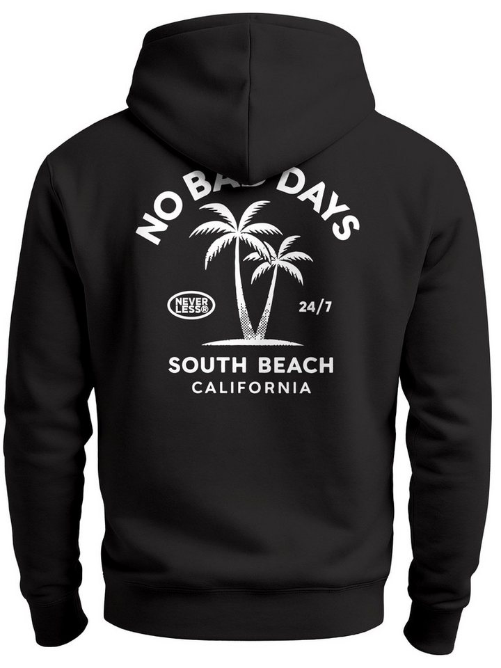 Neverless Sweatjacke Herren Sweatjacke Backprint No Bad Days Statement Zipjacke Zip-Hoodie Neverless Sweatjacke Herren Sweatjacke Backprint No Bad Days Statement Zipjacke Zip-Hoodie von Neverless