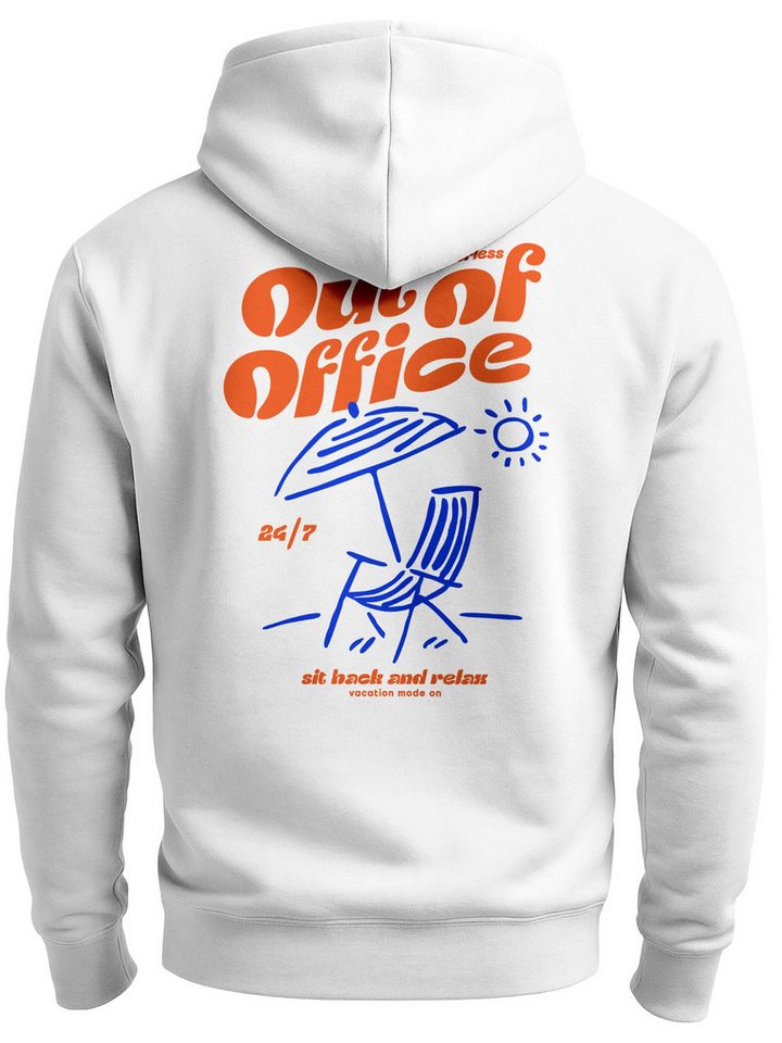 Neverless Sweatjacke Herren Sweatjacke Backprint Out of Office Zipjacke Zip-Hoodie Männer von Neverless