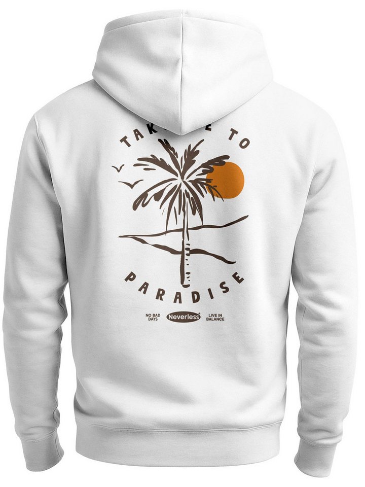 Neverless Sweatjacke Herren Sweatjacke Backprint Palme Graphic Design Zipjacke Zip-Hoodie von Neverless