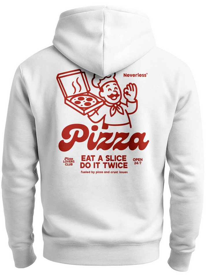Neverless Sweatjacke Herren Sweatjacke Backprint Pizza Lover Cartoon Style Italien von Neverless