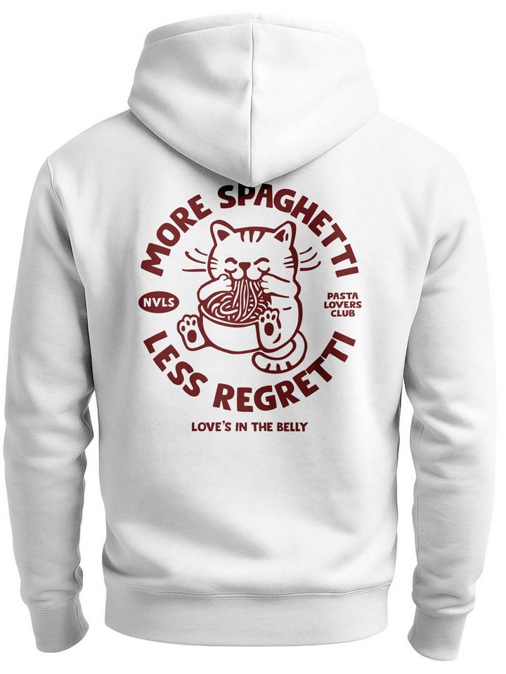 Neverless Sweatjacke Herren Sweatjacke Backprint Spaghetti Cat Design Katze Zipjacke von Neverless