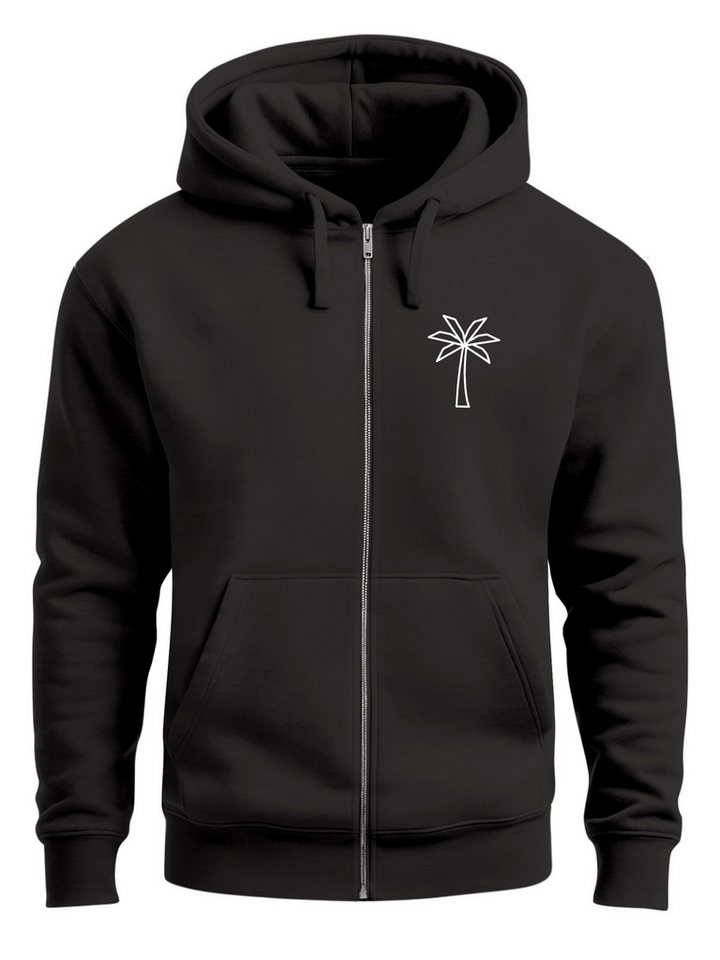 Neverless Sweatjacke Herren Sweatjacke mit Kapuze Palme Logo Print Zipjacke Zip-Hoodie von Neverless