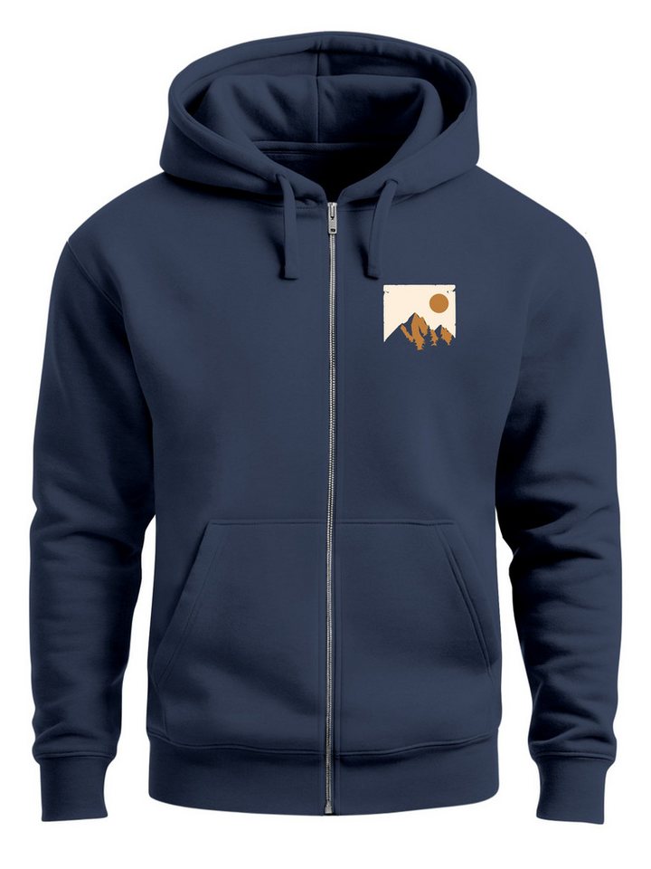 Neverless Sweatjacke Herren Sweatjacke mit Kapuze Print Outdoor Logo Aufdruck Motiv von Neverless