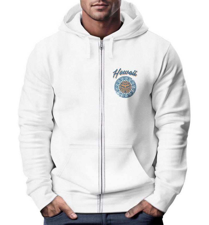 Neverless Sweatjacke Herren Sweatjacke mit Kapuze Zip Hoodie Hawaii Print Tribal Zipjacke von Neverless