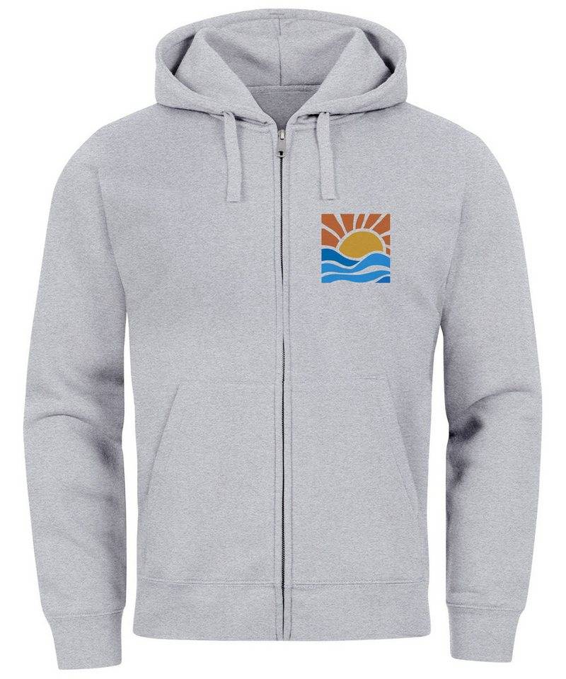 Neverless Sweatjacke Sweatjacke Herren Zip Hoodie Pullover Kapuze Logo Print Sommer Sonne von Neverless
