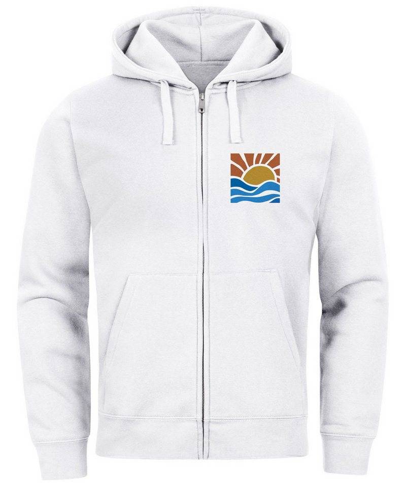Neverless Sweatjacke Sweatjacke Herren Zip Hoodie Pullover Kapuze Logo Print Sommer Sonne von Neverless