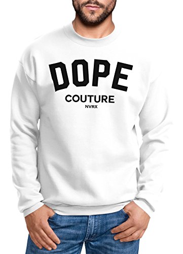 Neverless Sweatshirt Herren DOPE Couture Rundhals-Pullover weiß XS von Neverless