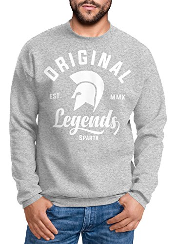 Neverless Sweatshirt Herren Original Legends Gladiator Sparta Rundhals-Pullover grau XXL von Neverless