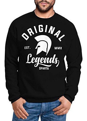 Neverless Sweatshirt Herren Original Legends Gladiator Sparta Rundhals-Pullover schwarz 3XL von Neverless