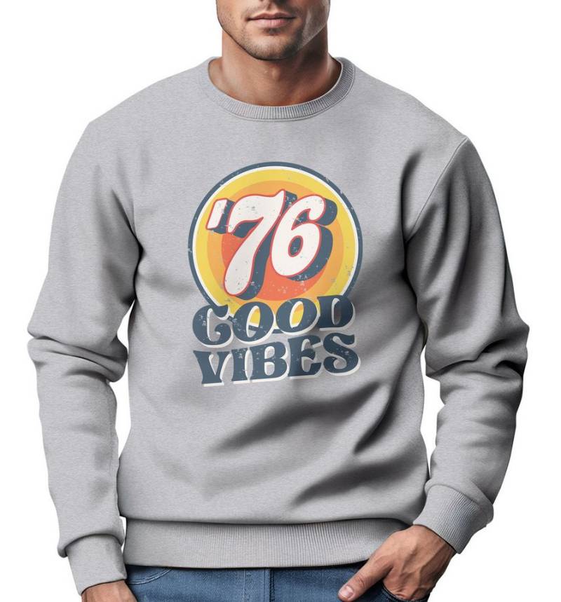 Neverless Sweatshirt Sweatshirt Herren Aufdruck Print Good Vibes Retro Vintage Grafik von Neverless