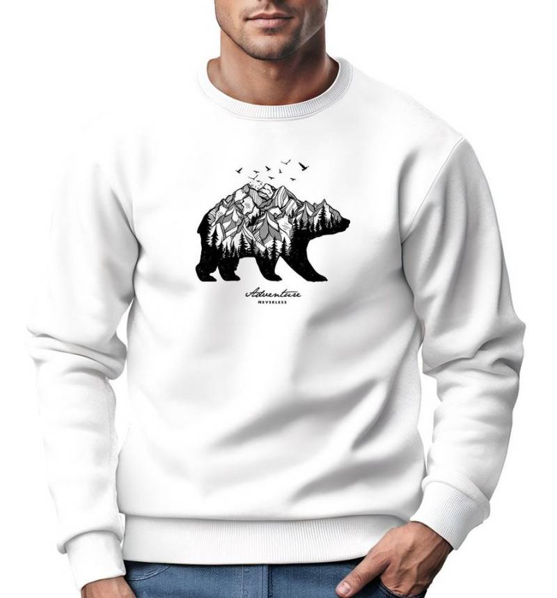 Neverless Sweatshirt Sweatshirt Herren Bär Abenteuer Berge Wald Bear Mountains Adventure von Neverless