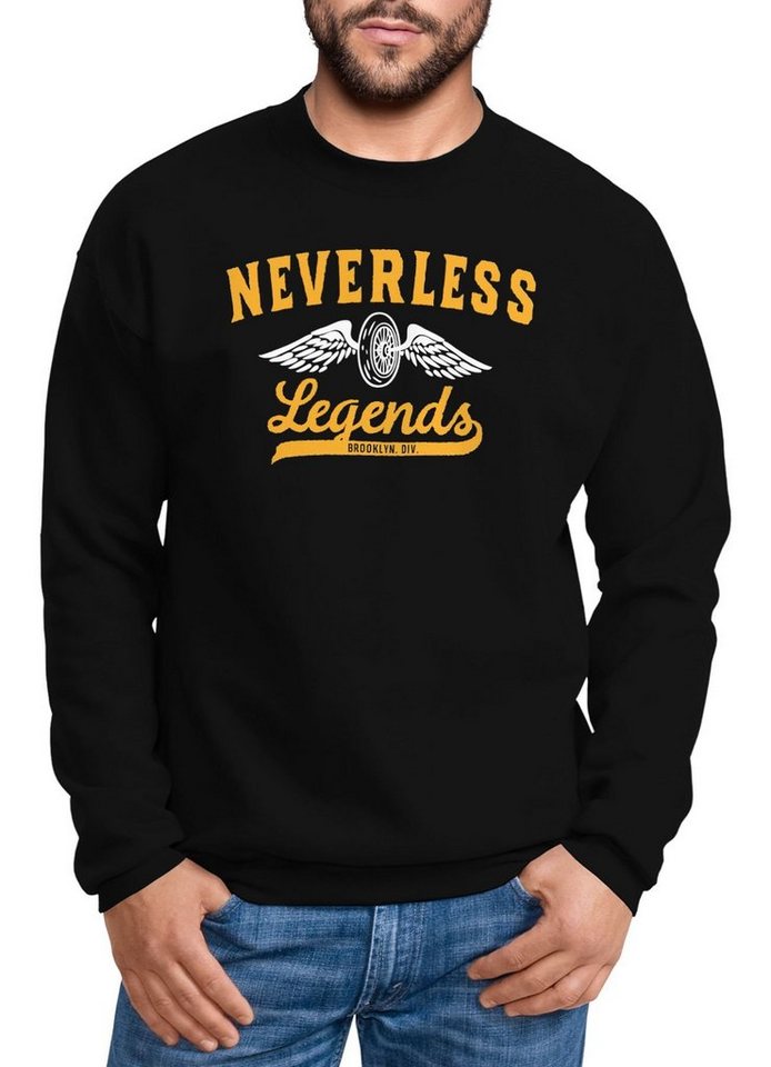 Neverless Sweatshirt Sweatshirt Herren Biker Legends Reifen Flügel Wheel Wings Neverless® von Neverless