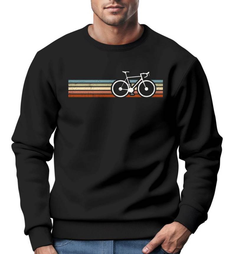 Neverless Sweatshirt Sweatshirt Herren Fahrrad Retro Print Minimalistisch Radfahren von Neverless