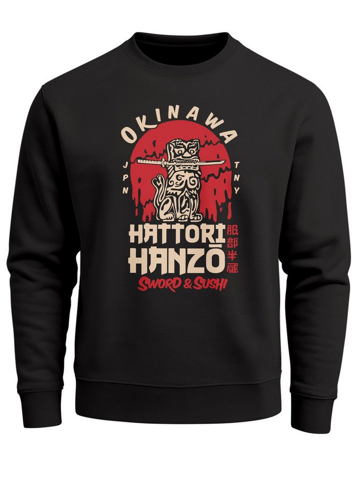 Neverless Sweatshirt Sweatshirt Herren Frontprint Hattori Hanzo Pullover mit Grafik-Print von Neverless