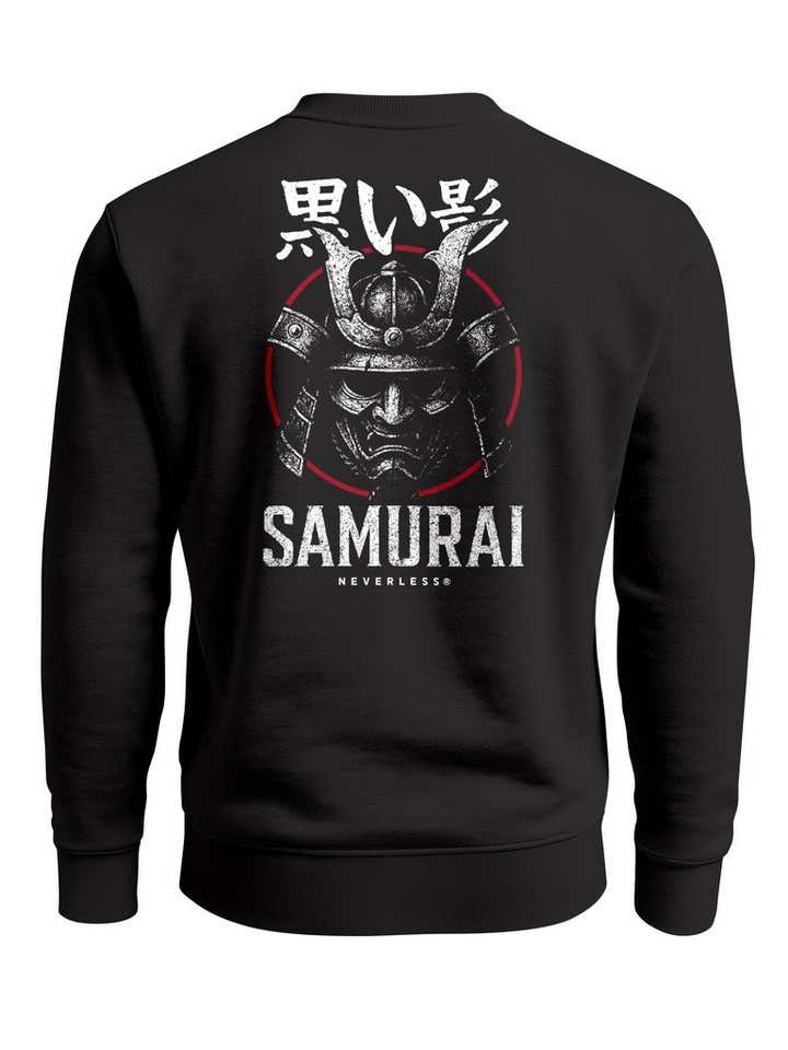 Neverless Sweatshirt Sweatshirt Herren Japan Design mit Samurai Helm Warrior Streetwear von Neverless