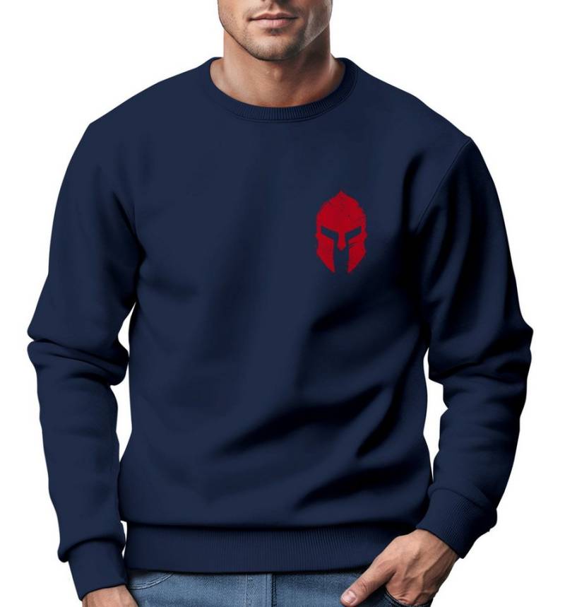 Neverless Sweatshirt Sweatshirt Herren Logo Print Sparta-Helm Spartaner Gladiator Krieger von Neverless