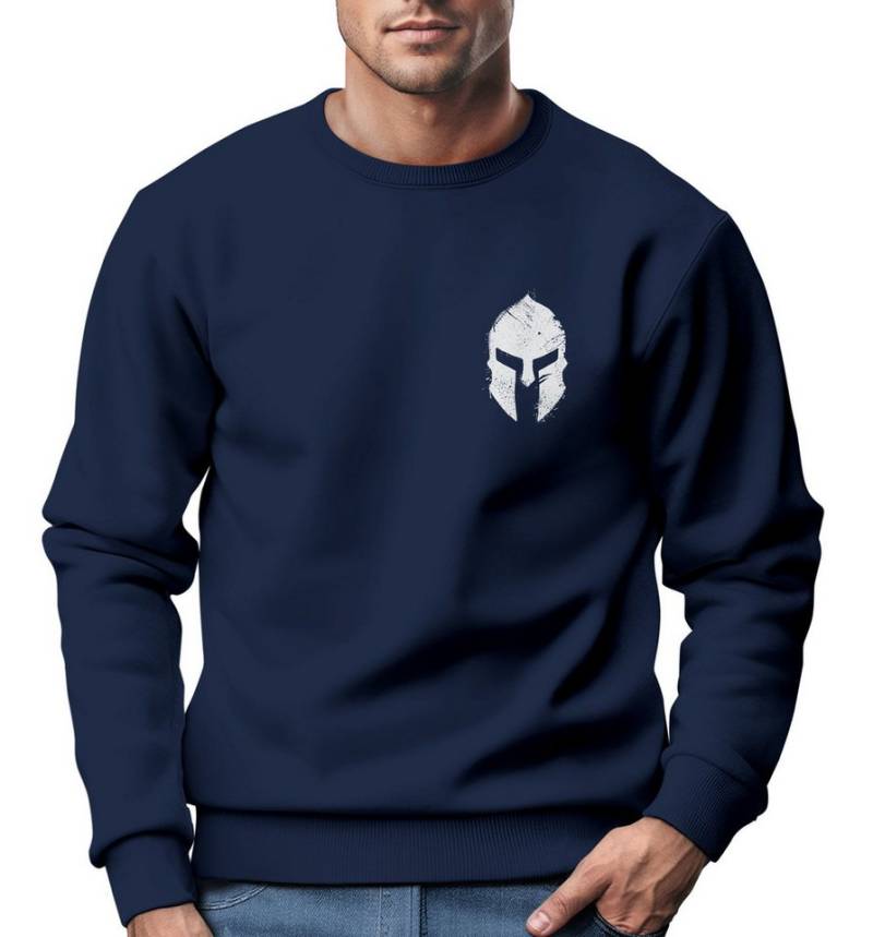 Neverless Sweatshirt Sweatshirt Herren Logo Print Sparta-Helm Spartaner Gladiator Krieger von Neverless