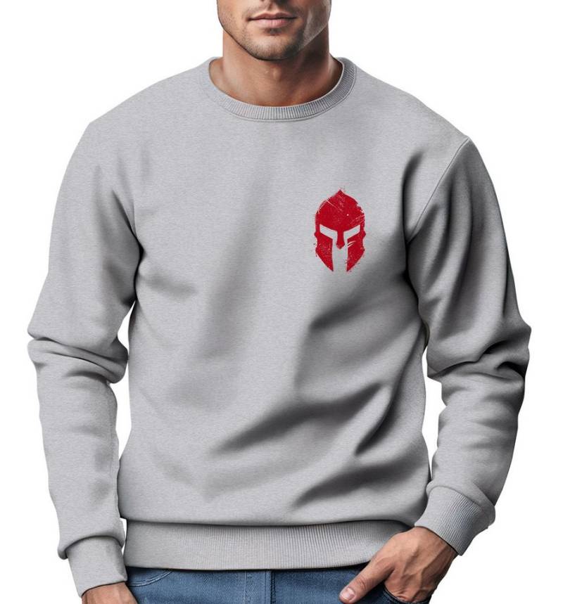 Neverless Sweatshirt Sweatshirt Herren Logo Print Sparta-Helm Spartaner Gladiator Krieger von Neverless