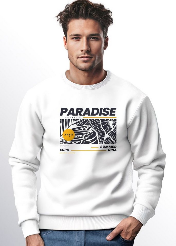 Neverless Sweatshirt Sweatshirt Herren Paradise Unlimited Sommer Rundhals-Pullover Fashion von Neverless