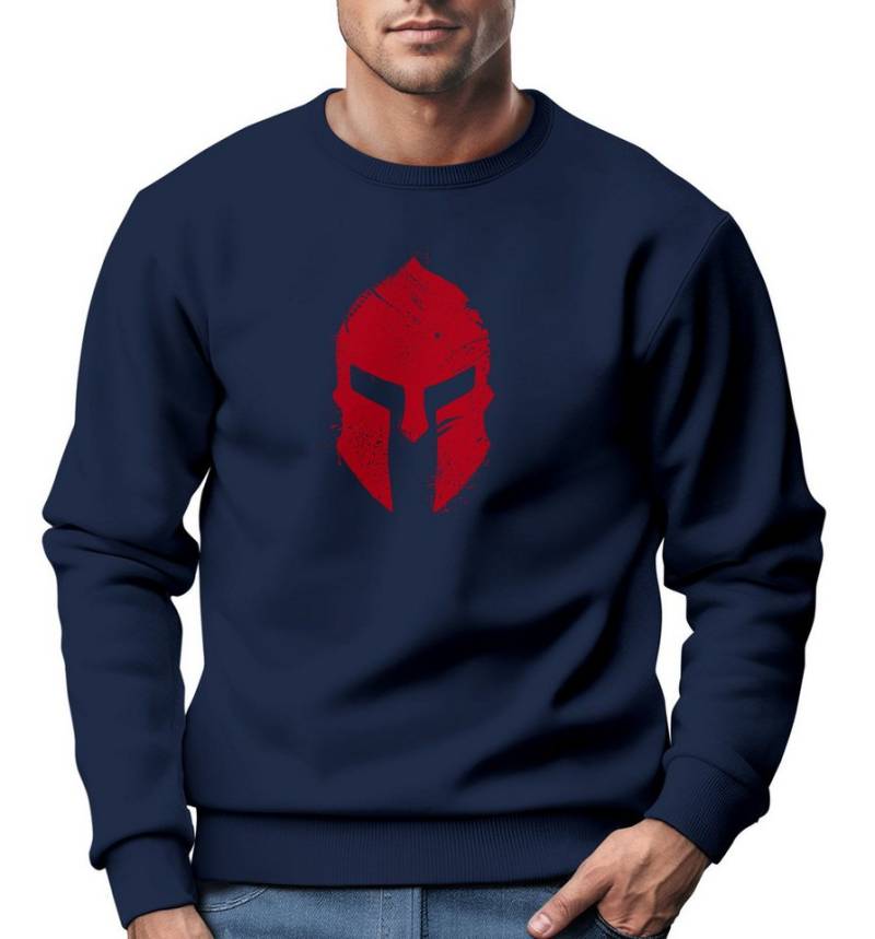 Neverless Sweatshirt Sweatshirt Herren Print Sparta-Helm Spartaner Gladiator Krieger von Neverless