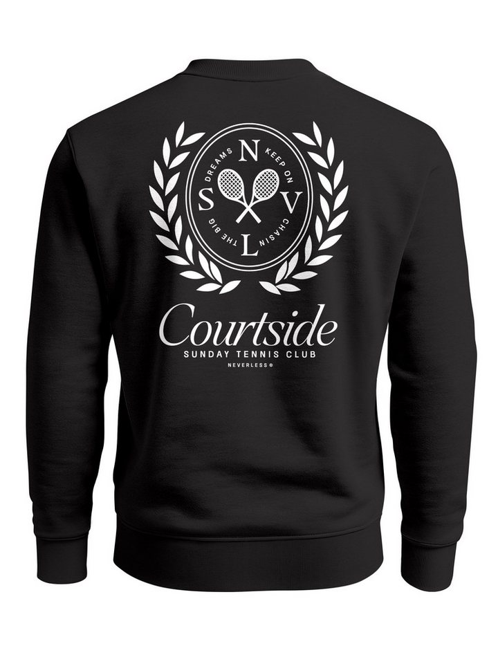 Neverless Sweatshirt Sweatshirt Herren Pullover mit Backprint Courtside Tennis Club von Neverless