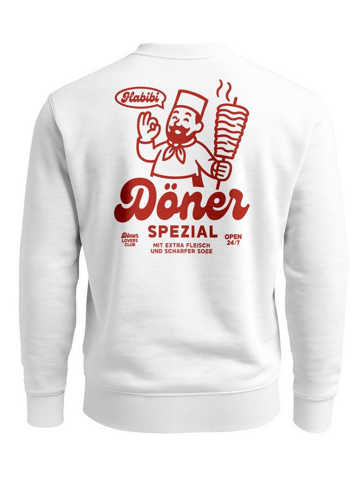 Neverless Sweatshirt Sweatshirt Herren Pullover mit Backprint Döner Spezial Fun & Food von Neverless
