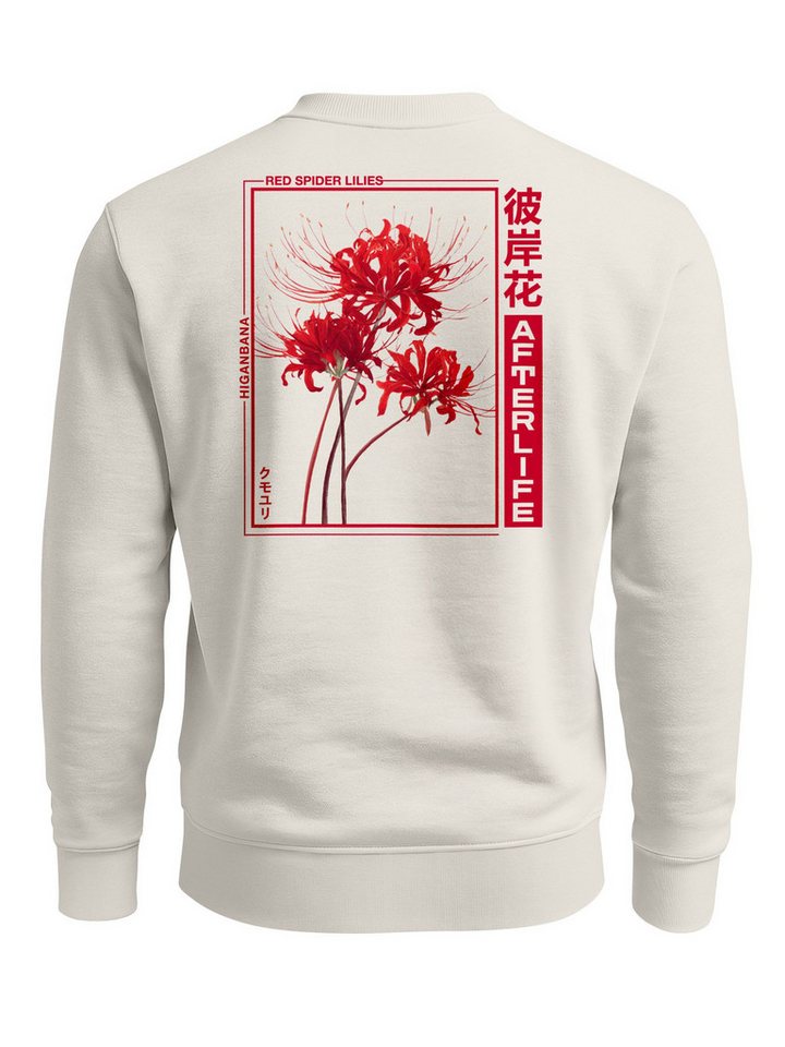 Neverless Sweatshirt Sweatshirt Herren Pullover mit Backprint Japan Motiv Red Spider von Neverless