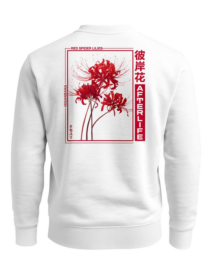 Neverless Sweatshirt Sweatshirt Herren Pullover mit Backprint Japan Motiv Red Spider von Neverless