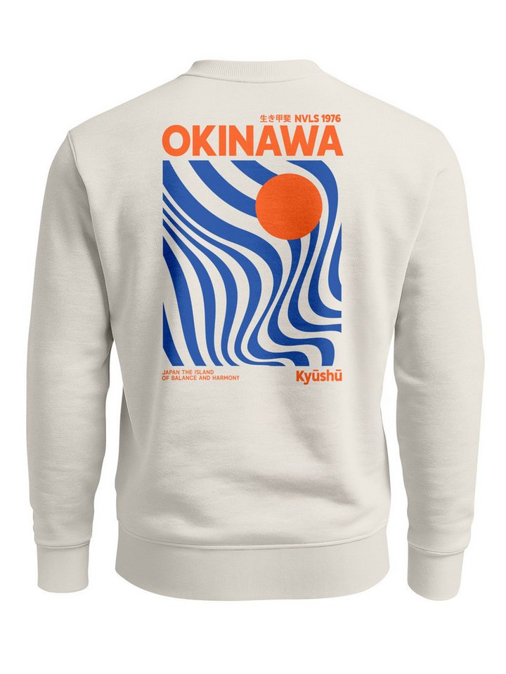 Neverless Sweatshirt Sweatshirt Herren Pullover mit Backprint Okinawa Kyūshū Japan Design von Neverless