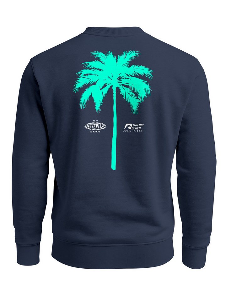 Neverless Sweatshirt Sweatshirt Herren Pullover mit Backprint Palme Graphic Pullover von Neverless