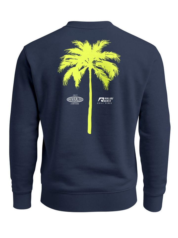 Neverless Sweatshirt Sweatshirt Herren Pullover mit Backprint Palme Graphic Pullover von Neverless