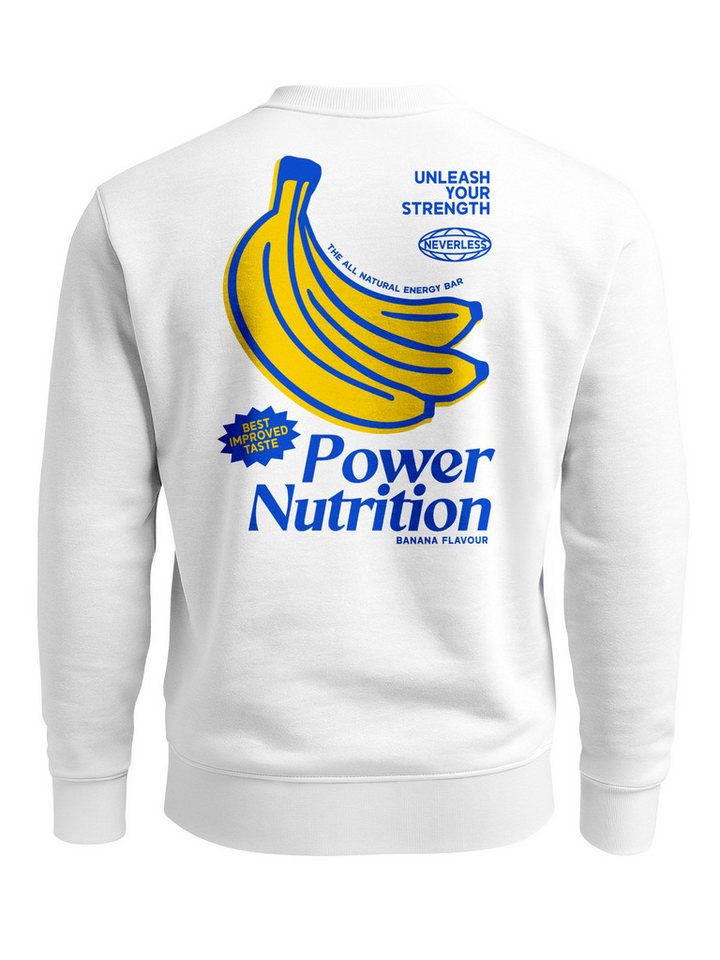 Neverless Sweatshirt Sweatshirt Herren Pullover mit Backprint Power Nutrition Design Print von Neverless