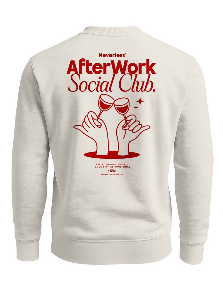 Neverless Sweatshirt Sweatshirt Herren Pullover mit Backprint Social Club Cheers Edition von Neverless