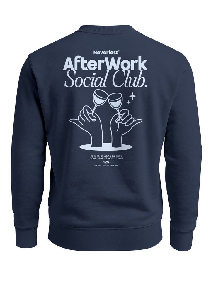 Neverless Sweatshirt Sweatshirt Herren Pullover mit Backprint Social Club Cheers Edition von Neverless