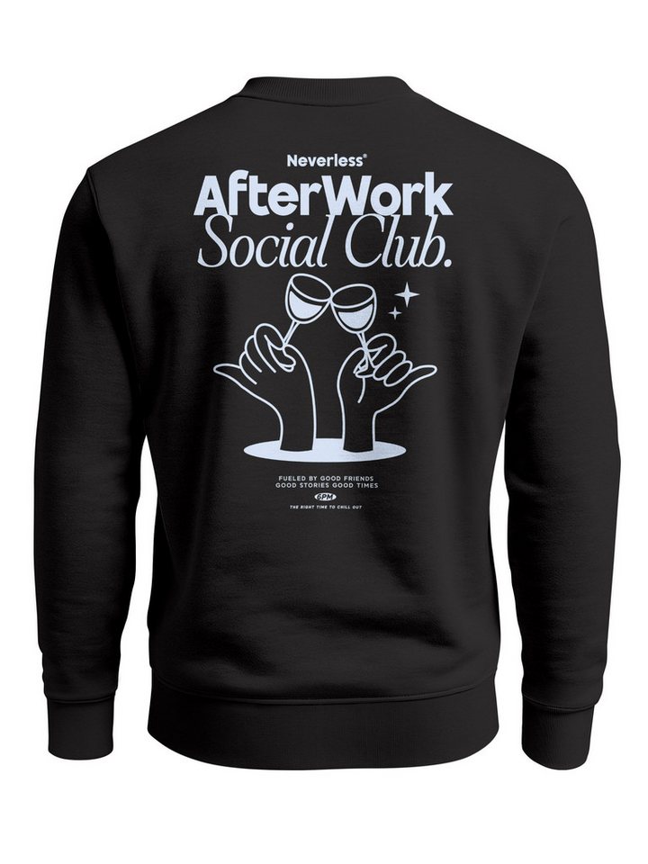 Neverless Sweatshirt Sweatshirt Herren Pullover mit Backprint Social Club Cheers Edition von Neverless
